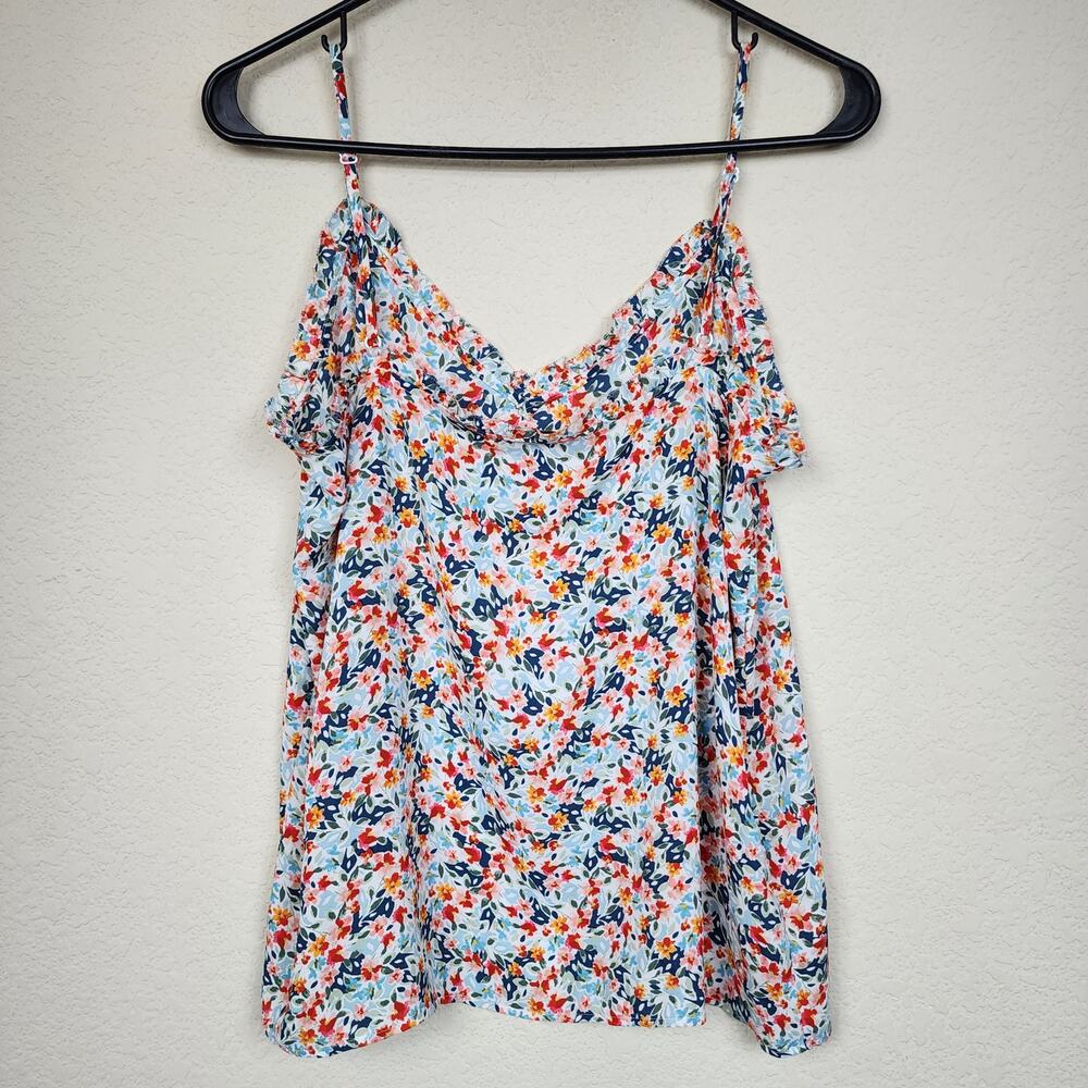 Floral Cold-Shoulder Cami Top in Multicolor - Picture 7 of 7